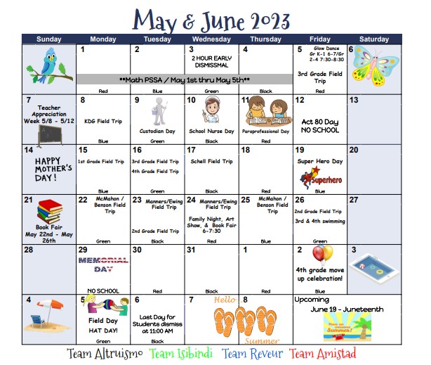 Hasson Heights Elementary Calendar